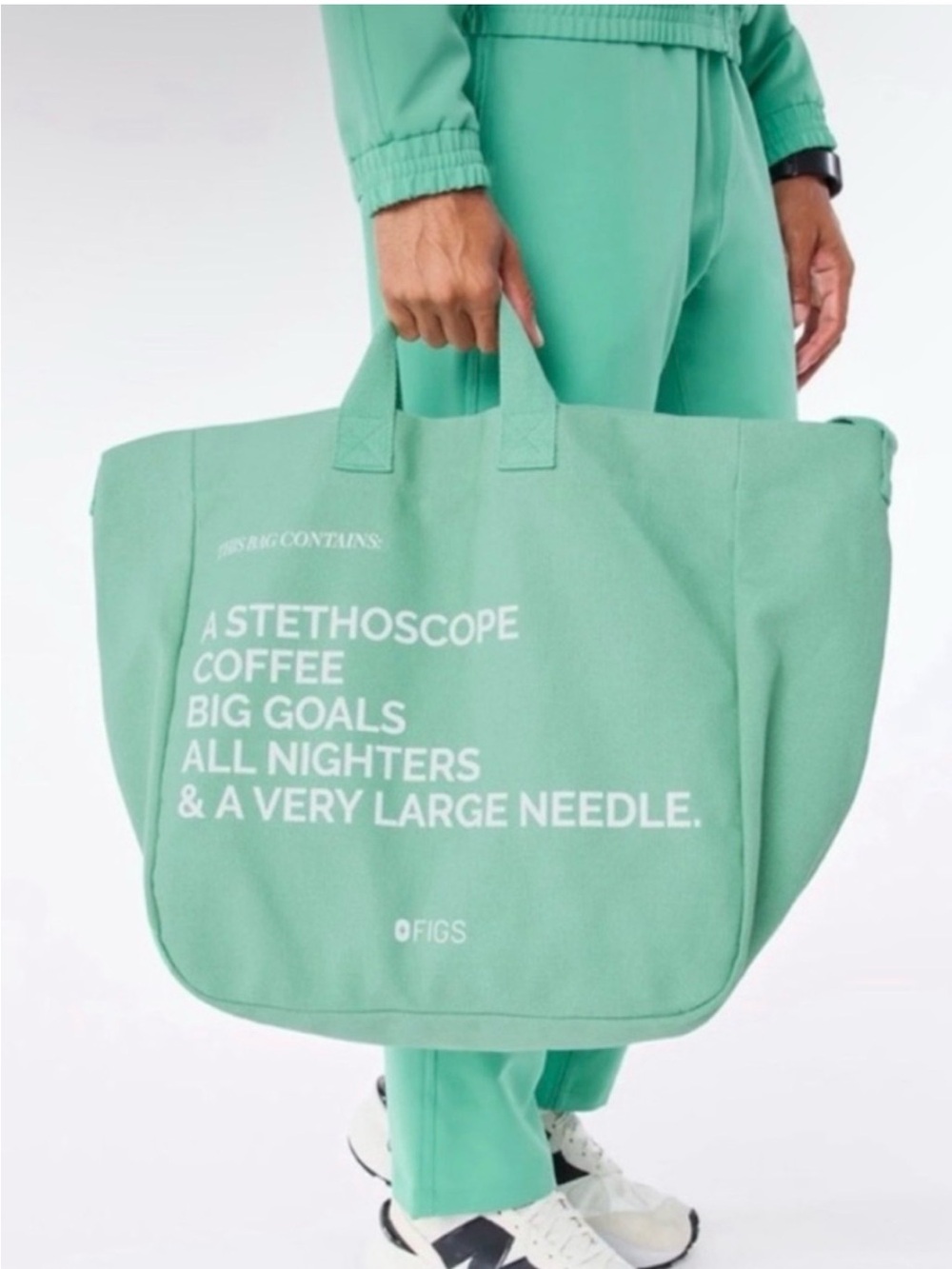 FIGS Canvas Unisex Tote in Seaglass Limited Edition NWT, NIB